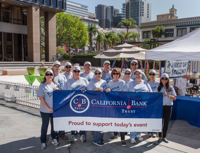 California Bank and Trust employees who volunteered their time to help build home for Habitat for Humanities in downtown San Diego