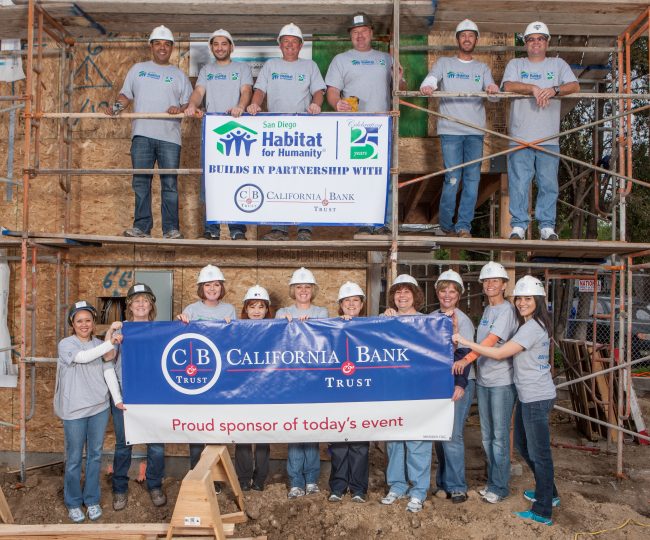 California Bank and Trust Employees at Habitat for Humanities Local Build in San Diego