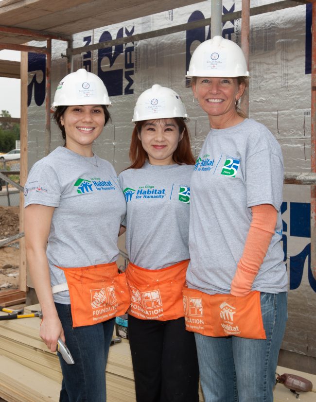 California Bank and Trust Employees at Habitat for Humanities Local Build in San Diego