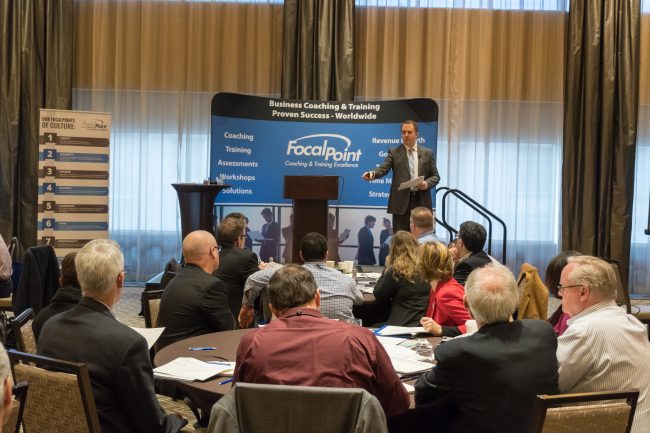 Speaker addressing meeting