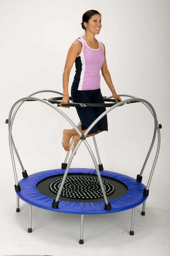 Lady using Funtek Therapeutic Trampoline